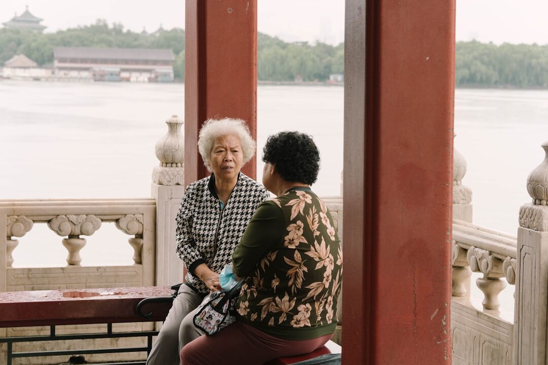 elderly woman sharing story