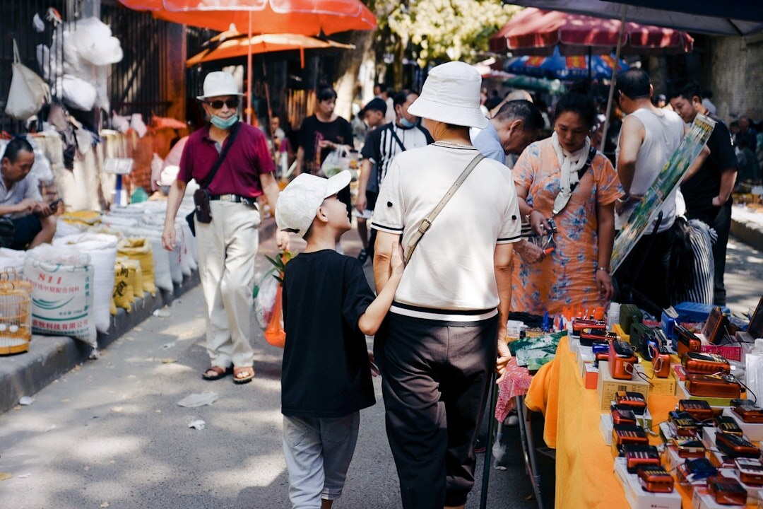 family at market